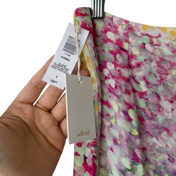 Wilfred Aritzia Wide Leg High Waist Pant Colorful Floral Abstract Print Size 6 - Picture 4 of 9